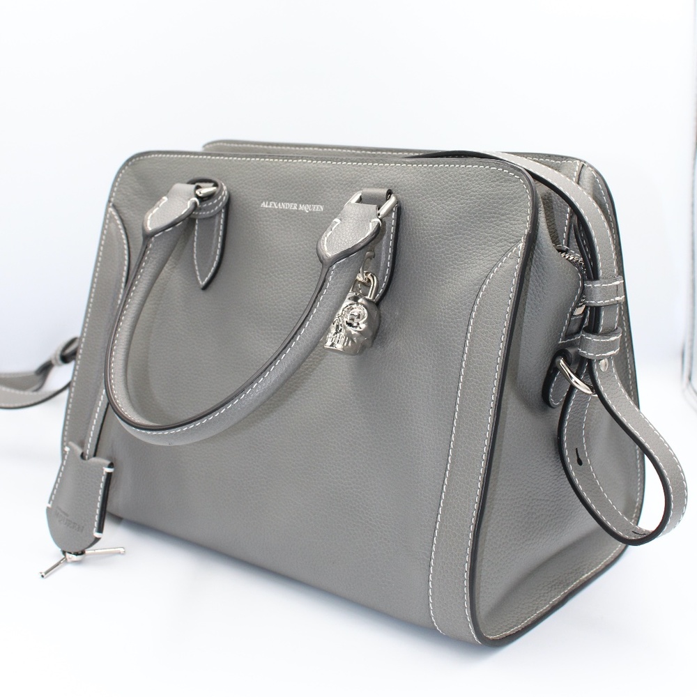 Alexander McQueen Large Padlock Leather Sa…